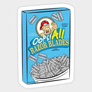 Oops all razor blades american food meme Sticker